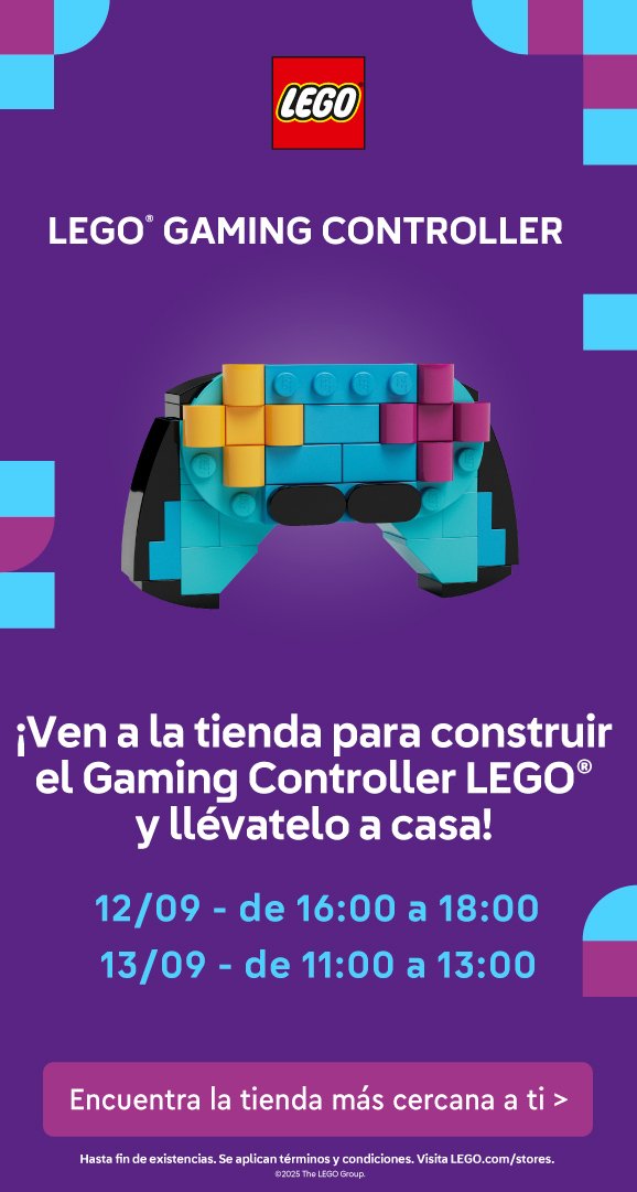 Cartel del taller LEGO® Gaming Controller LEGO®, con horarios del evento