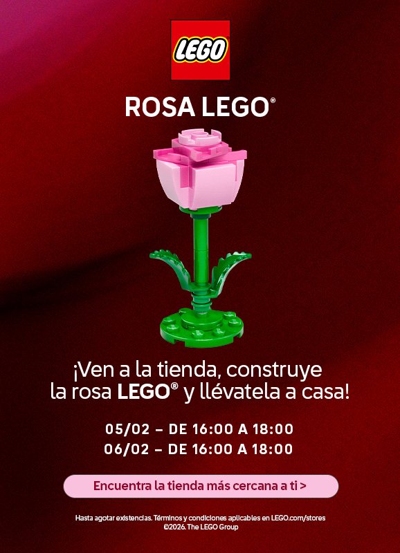 Cartel del taller LEGO® Rosa LEGO®, con horarios del evento